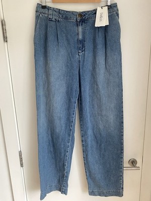 BA&SH Saxo Taper Denim Jeans Hellblau UK 10 Medium Neu Relaxed Fit