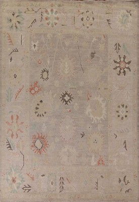 Vegetable Dye Oushak Turkish Area Rug 8x10 Ft Transitional Oriental Wool Carpet