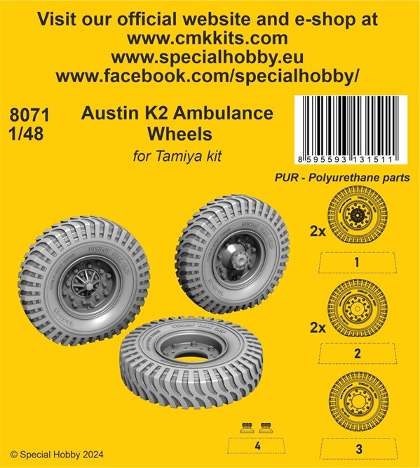 CMK 129-8071 - 1:48 Austin K2 Ambulance For Tamiya Kit - New
