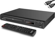 MEGATEK Region-Free HDMI DVD Player for TV, Compact CD/DVD Small, Black