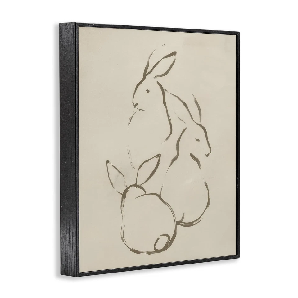 Earthtone 兔子素描框 Giclee 墙艺术设计 June Erica Vess, Bla... — 第 3/4 张图片