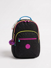 Kipling Seoul Women's Backpack 15" Laptop Travel Bag Rainbow Black 27L NWT 144