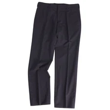 Hermes Pants Long Slux Wool Check Bottoms Mens 46 Navy Used MOLO-0
