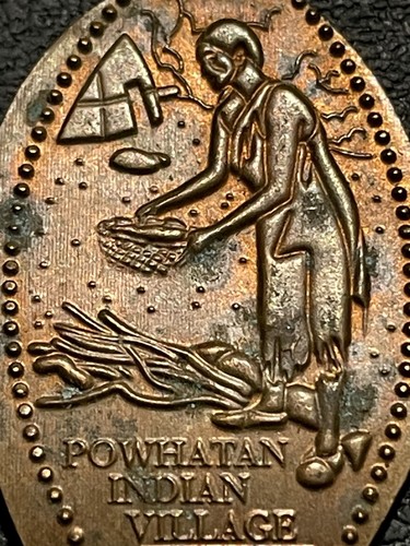Powhatan Indianerdorf Jamestown Siedlung Cu länglicher Penny #080926