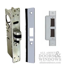 Deadlatch Lock Kit 1-1/8" Backset with Faceplate & Strike Plates Aluminum Finish