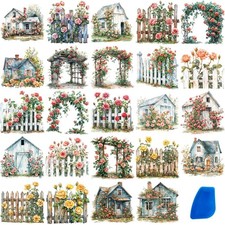 ZMRU 24 Sheets of Watercolor Style Rub 3 inches x 3 inches,