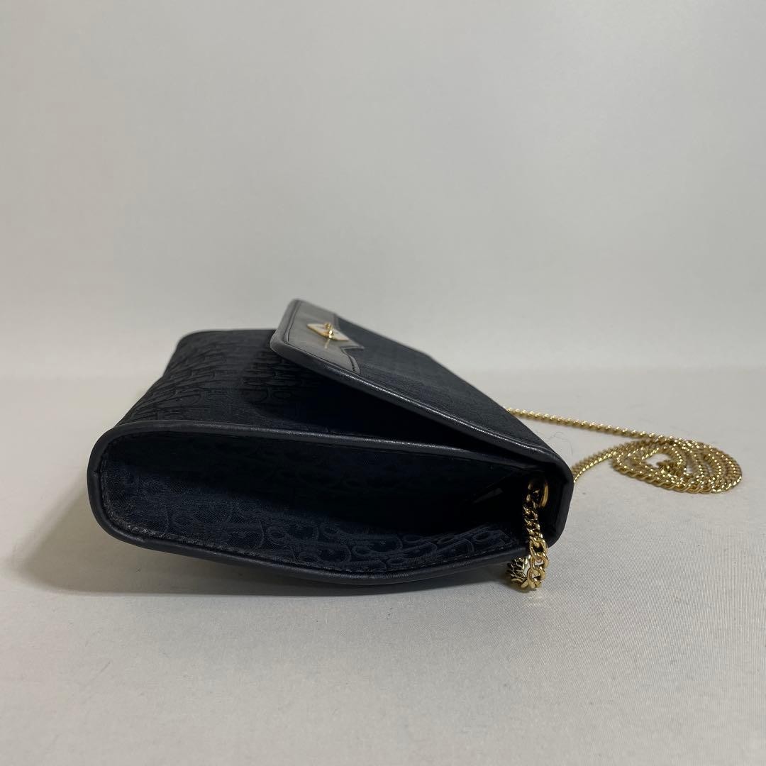 Christian Dior Shoulder Bag Canvas Genuine Leather Black Trotter Authentic thumbnail 4