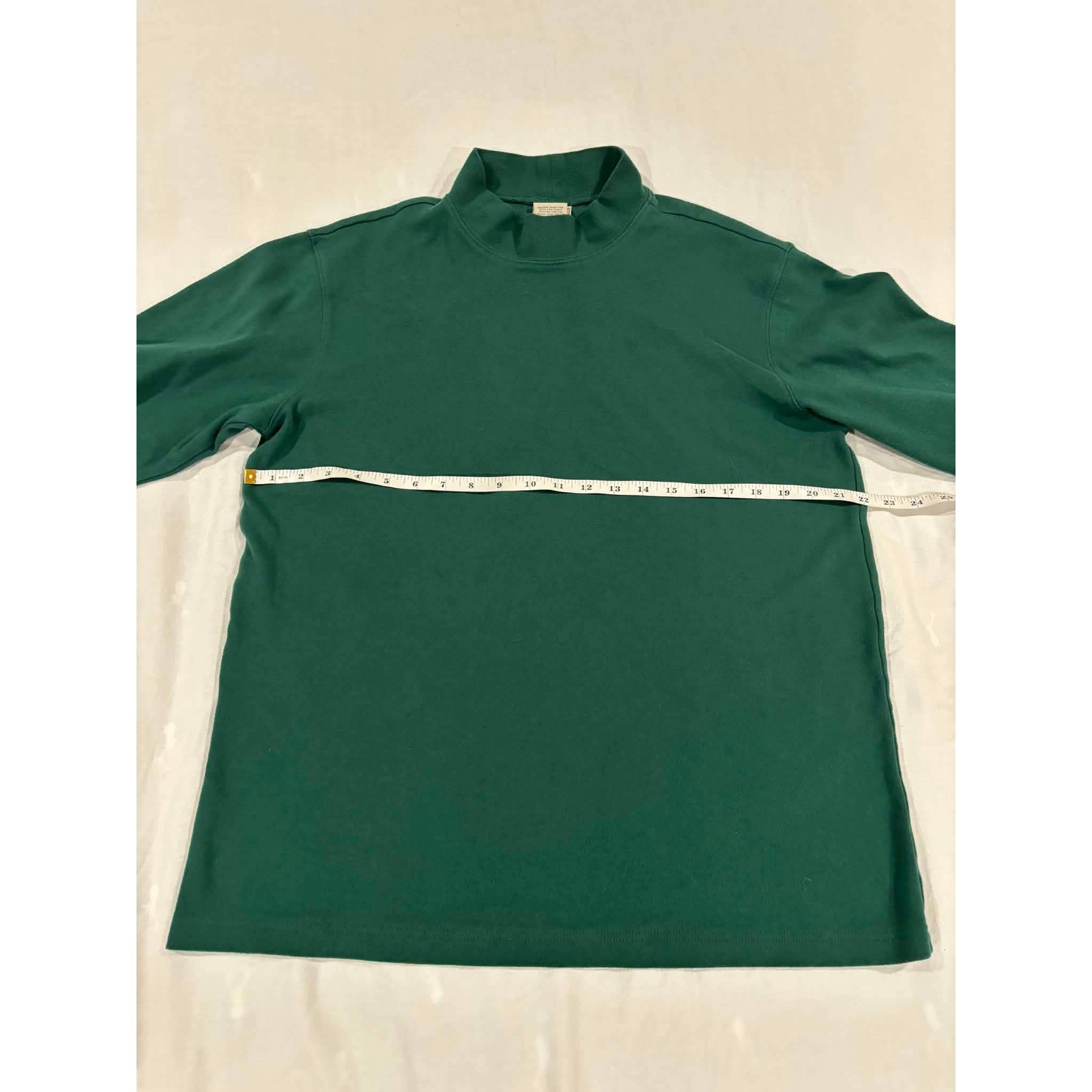 Scandia Woods Forest Green Mock Neck Long Sleeve Shirt Top Size LGE TL