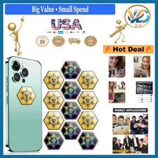 All Devices Cell Phone Protection Stickers 12 Pcs Black  Gold Anti-slip