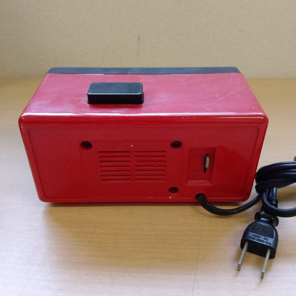 vintage seiko flip clock red black with alarm retro tabletop japan tested workin - Image 4 of 4