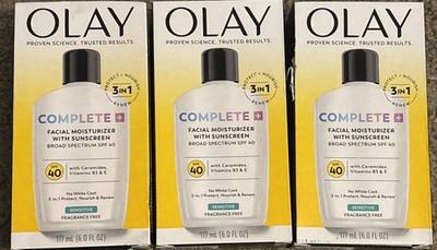 Olay Complete + Daily Facial Moisturizer with Sunscreen SPF 40 6oz 3 Box 5/27+
