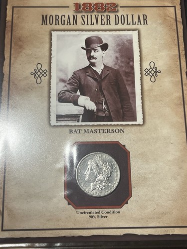 1882 S BU/UNC Morgan Silver Dollar - PCS LEGENDS OF THE WEST, "Bat Masterson"