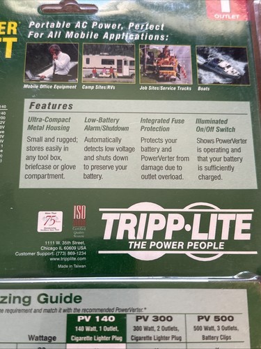 TrippLite 140W PowerVerter 120-Volt AC Power Portable Ultra-Compact Design - Picture 4 of 5