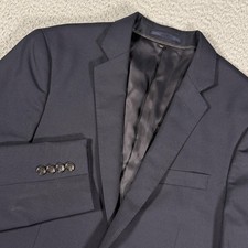 J.Crew Suit Jacket Mens 36R Navy Blue Ludlow Slim Fit Wool Loro Piana FLAW