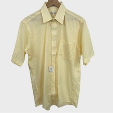 Vintage Christian Dior Yellow White Stripe Logo Embroidered Button Down Shirt