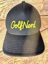 Travis Mathew Cuater Golf Nerd Flexfit S/M Black Hat Fitted.