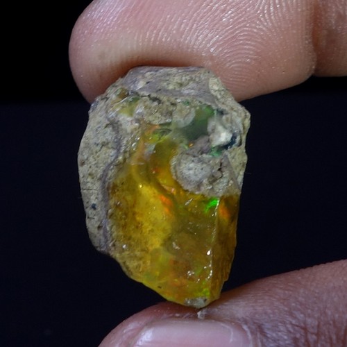 22.20 Cts 100% Natural Welo Fire Ethiopian Oil Opal Rough Cab Gems Ring Nacklace - Picture 5 of 10