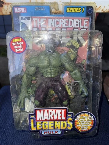 VTG Marvel Legends Hulk Series 1 Action Figure 7” Toy Biz w/ Comic 2002 Sealed