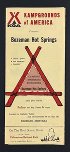 1960s Bozeman Hot Springs Montana KOA Kampground Camp Vintage Travel Brochure