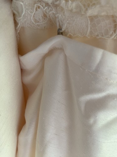 Vintage 50-60s Heather Woodward handmade ivory cream silk wedding dress 12-14 - Picture 11 of 16
