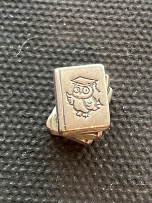 nicht mehr produziert Pandora Sterling Silber Charm Studienbücher Abschluss Eule ALE 925
