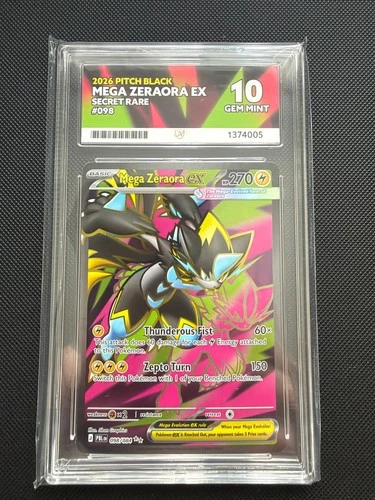 Mega Zeraora 098/084 Full Art Rare - Pitch Black - Graded ACE 10 (UK Seller)