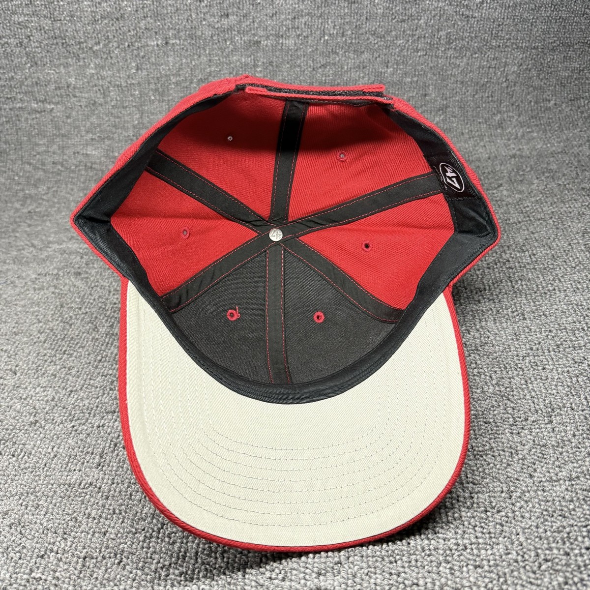 '47 Brand Blank MVP Red Adjustable Hat Structured Baseball Cap Plain