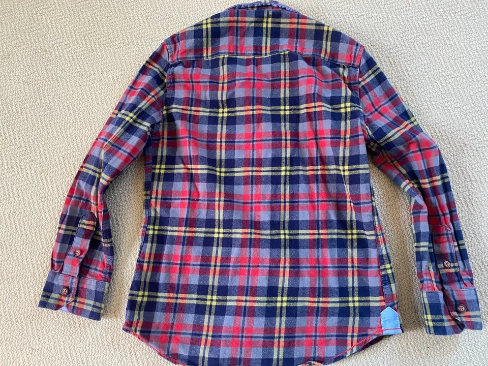 Camisa con botones a cuadros Mini Boden para niños talla 6-7 rosa/azul/amarillo Foto 3 de 4