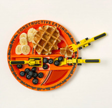 Uncommon Goods Construction Plate Utensils, Utensils Plate COMBO
