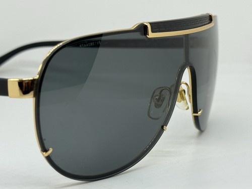 Versace 2140 1002/87 Men's Black Frame with Gold Trim Sunglasses with Gray Lens - Picture 13 of 19