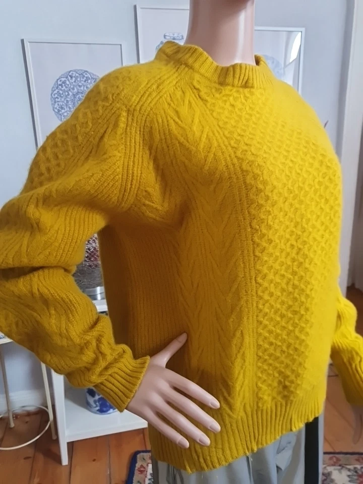 Damen Kaschmir/Wolle Strickpulli Pullover Senfgelb Gr M - Bild 2 von 4