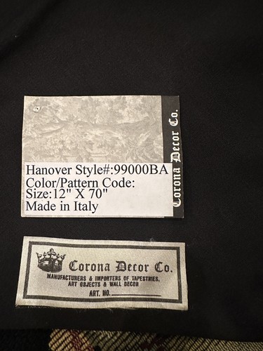 Corona 100% Wool Italian Tapestry Black w/Fruit Design Gold Tassels Elegant - Picture 3 of 3