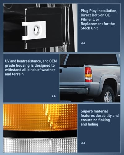 Taillight Assembly Compatible with 1999-2002 Chevy Black Border-Passenger Side - Picture 6 of 7