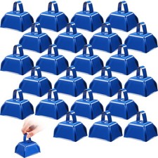 24 Pcs Metal Cowbells Noisemakers with Handles, Cow Bells Noise Makers for Sp...