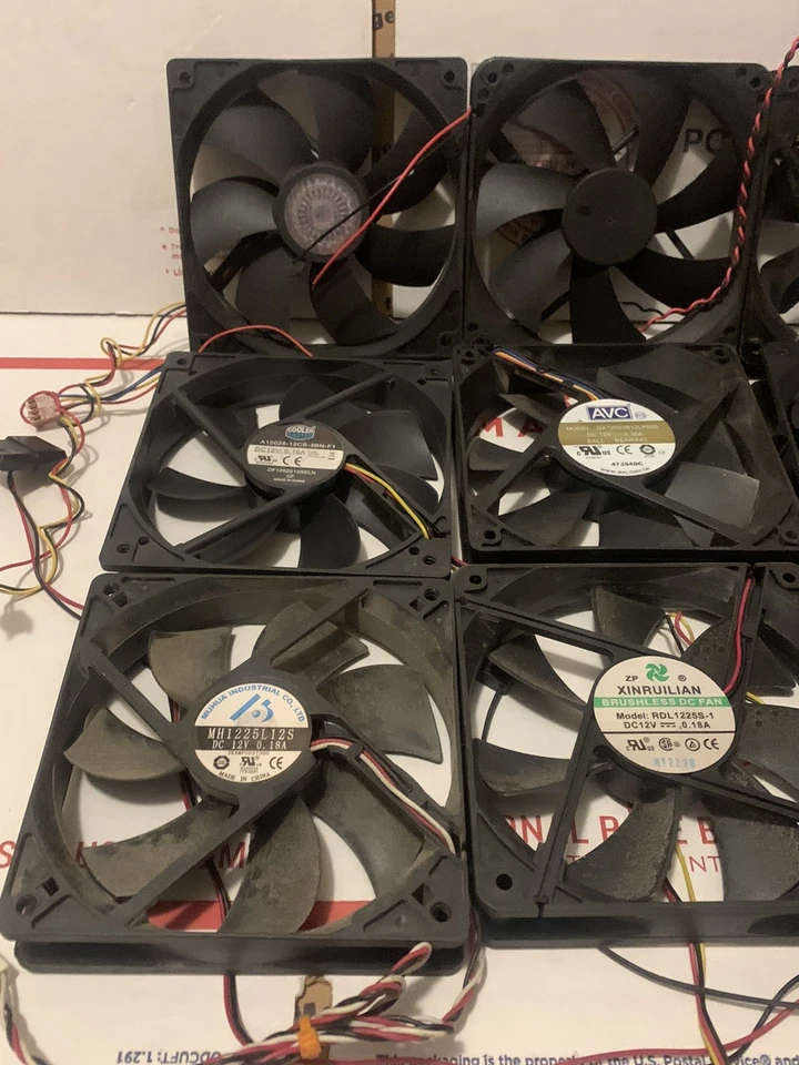 Ventilador Muffin Cooling DC 12V DC12V 120mm 120x120x25 Lote Mixto de 9 Foto 2 de 4