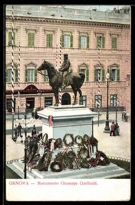 Genova, Monumento Giuseppe Garibaldi, Ansichtskarte 1906 