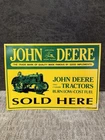 VINTAGE JOHN DEERE TRACTOR PORCELAIN SIGN SERVICE GAS OIL DEALERSHIP FARM