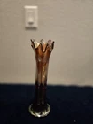 Vintage 11 Inch Amethyst Fenton Carnival Glass Swung Vase