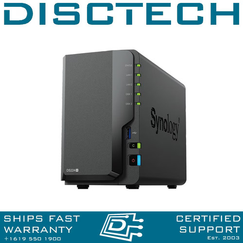 Synology 40TB 6GB RAM DiskStation DS224+ 2-Bay SATA Quad Core NAS Server - 第 1/1 張圖片