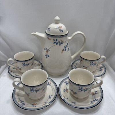 10pc Set Noritake Keltcraft Eastfair Teapot, 4 Cups, & 4 Saucers Made In Ireland