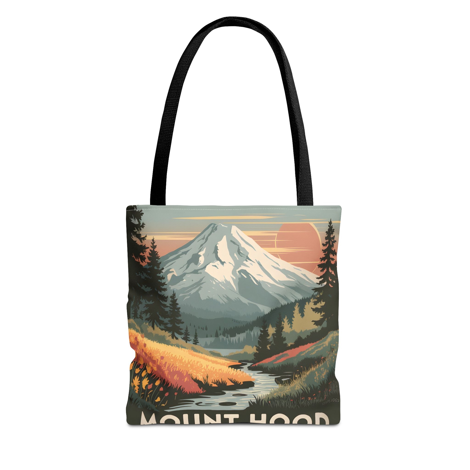 Mount Hood All Over Print Tote Bag Scenic Mountain Landscape Nature Lover Gift