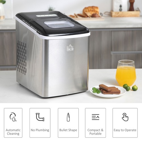 Portable Ice Maker Machine Stainless Steel Counter Top Ice Cube Maker for Home - Picture 3 of 8