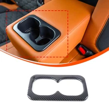 ABS Carbon Fiber Rear Water Cup Holder Cover Trim For Mitsubishi L200 2024-2025