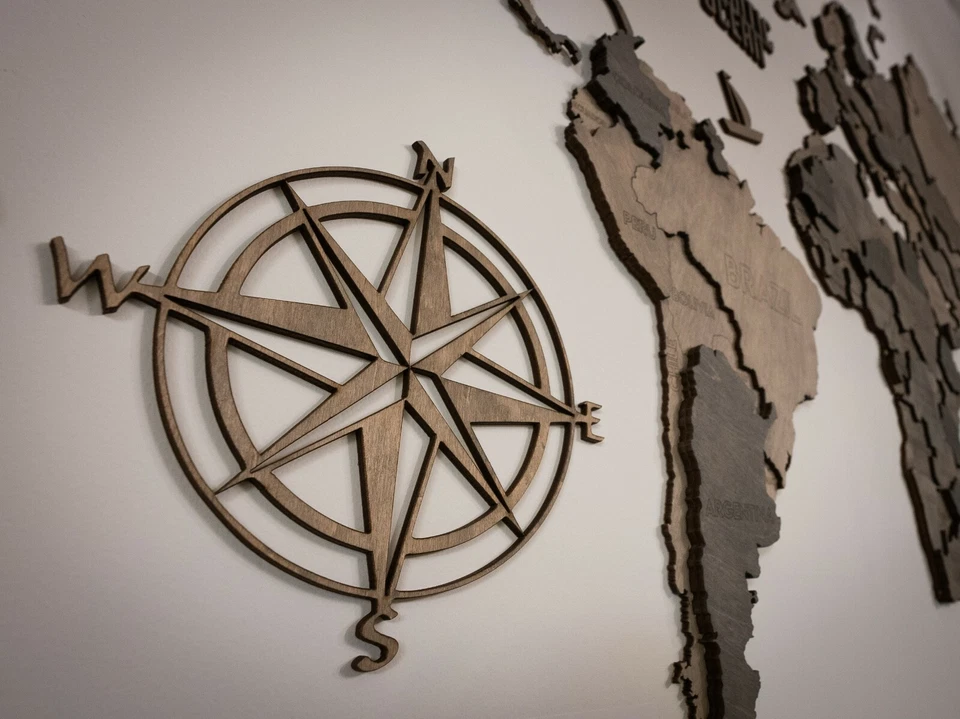 3D WORLD MAP WOOD WALL DECORATION, Wooden Decor ,Home Decor Maps Wall Hangings - Image 2 of 4