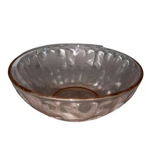 Vintage Jeanette Glass Floral Pink Salad Bowl