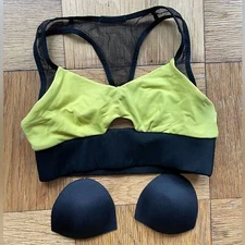 Michi Wildcat Sports Bra Acid Yellow/Black Sz S EUC
