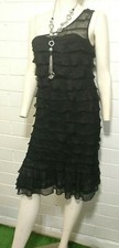 Ladies M.S.S.P OCCASION LAYERED RUFFLE KNEE DRESS Size S JUNIOR One Shoulder NWT