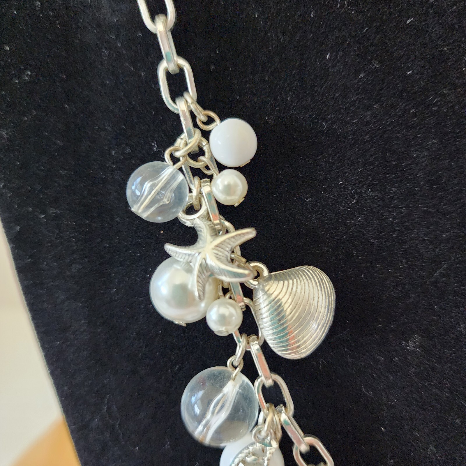 Statement Bib Necklace & Earring Set Silver Tone … - image 10