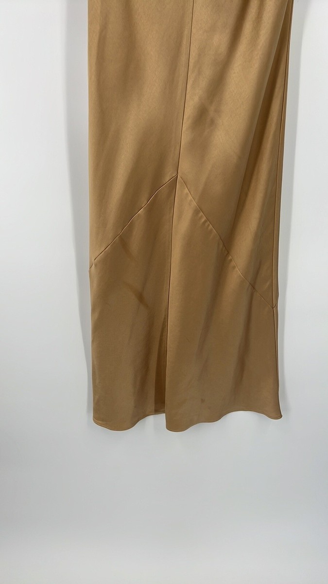 Line & Dot Dolly Satin Dress in Gold | eBay