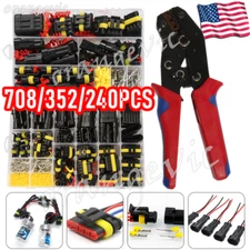 708Pcs Car Automotive Waterproof Electrical Wire Connector Plug 1-6 Pin Kit Set